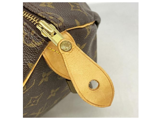 Sac à main Louis Vuitton Monogram Speedy 35 Marron - vue 7