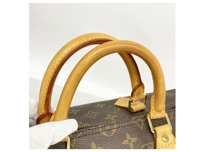 Sac à main Louis Vuitton Monogram Speedy 35 Marron - vue 8