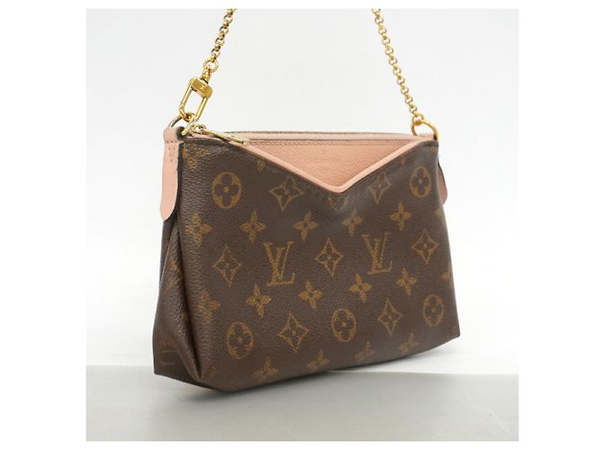 Louis Vuitton Monogram Pallas Clutch Handbag Pink - view 2