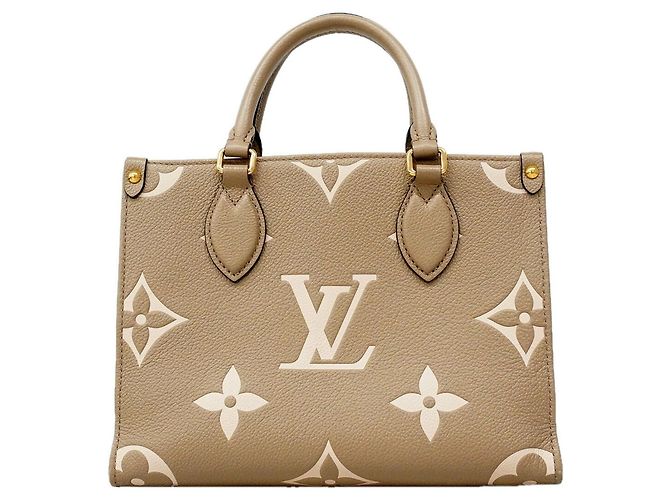 Sac à main Louis Vuitton Monogram Empreinte Bicolor OnTheGo PM Gris Écru - vue 13