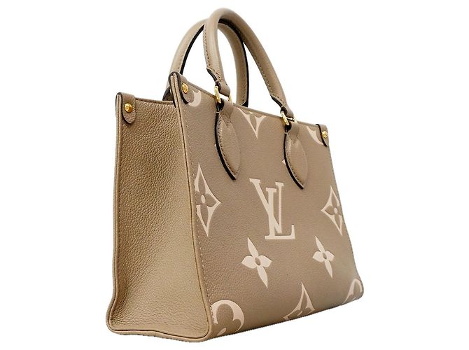 Sac à main Louis Vuitton Monogram Empreinte Bicolor OnTheGo PM Gris Écru - vue 2