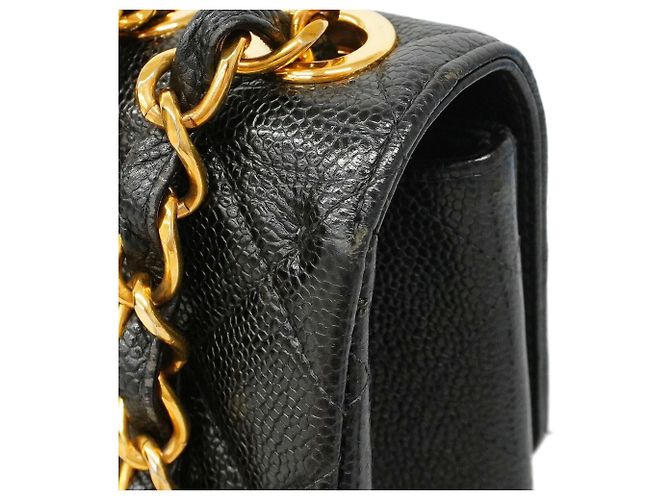Timeless Borsa a tracolla Chanel in vitello grana nera Nero - vista 7