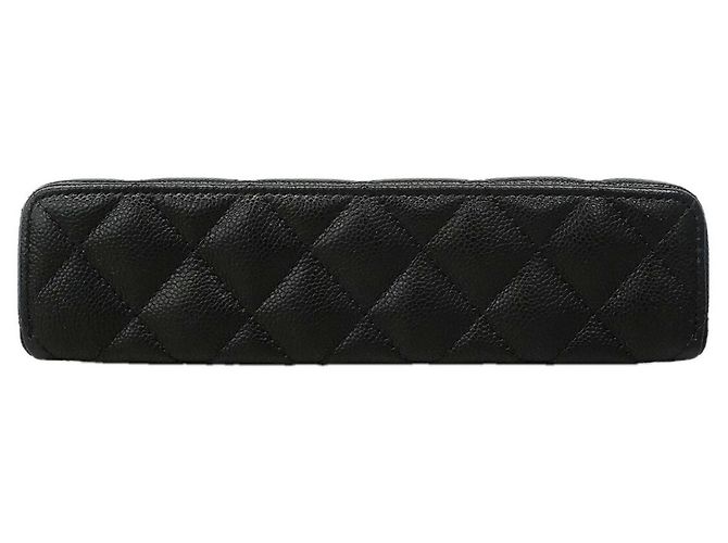Borsa Vanity Chanel in pelle di vitello martellata nera Nero - vista 3