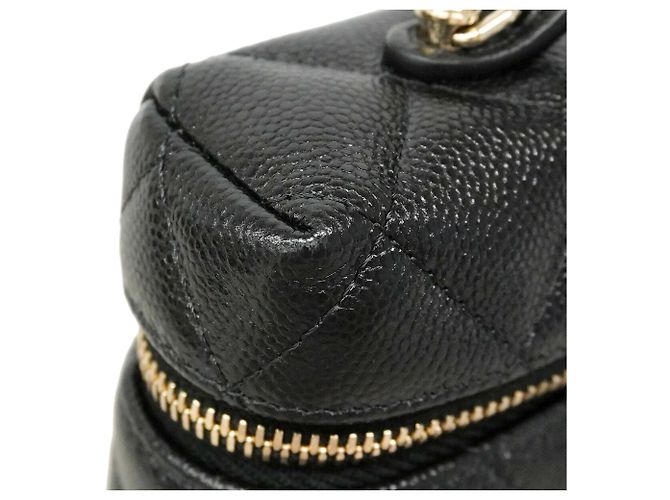 Borsa Vanity Chanel in pelle di vitello martellata nera Nero - vista 6