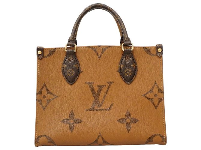 Sac à main Louis Vuitton Monogram Giant Reverse OnTheGo PM Marron - vue 11