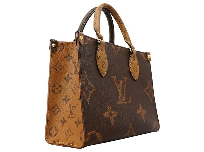 Sac à main Louis Vuitton Monogram Giant Reverse OnTheGo PM Marron - vue 2