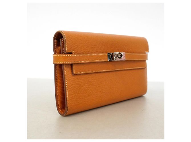 Hermès Portafoglio Hermes Kelly Long in pelle Epsom D'oro - vista 2