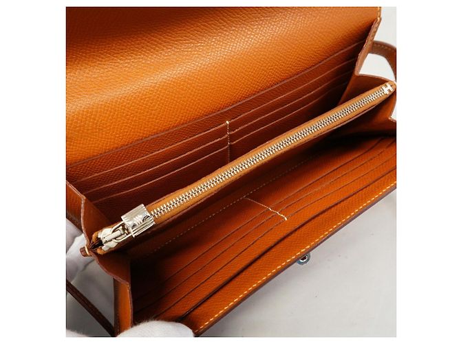 Hermès Portafoglio Hermes Kelly Long in pelle Epsom D'oro - vista 4