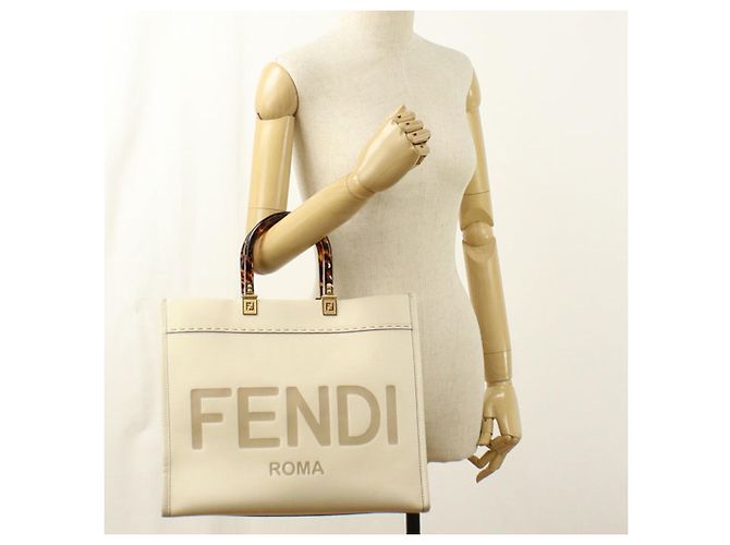 Borsa Tote Fendi Sunshine Medium Bianco - vista 9