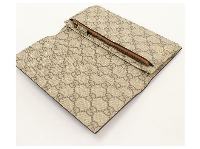 Cartera larga bi-fold Gucci en cuero marrón Castaño - vista 3