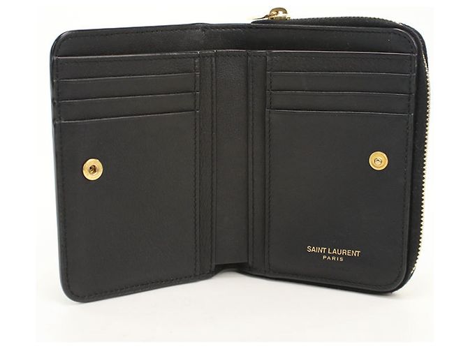 Autre Marque Cartera bi-fold Saint Laurent en negro - vista 3