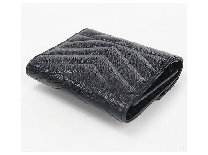 Autre Marque Saint Laurent Tri-fold Geldbörse Schwarz - Ansicht 2