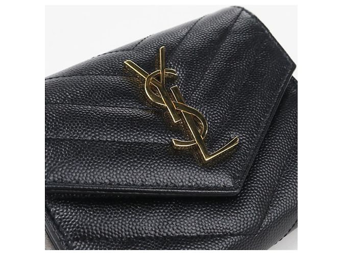 Autre Marque Saint Laurent Tri-fold Geldbörse Schwarz - Ansicht 6