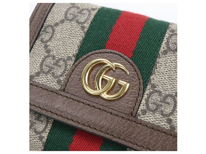 GUCCI Ophidia Tri-fold Geldbörse Beige - Ansicht 8