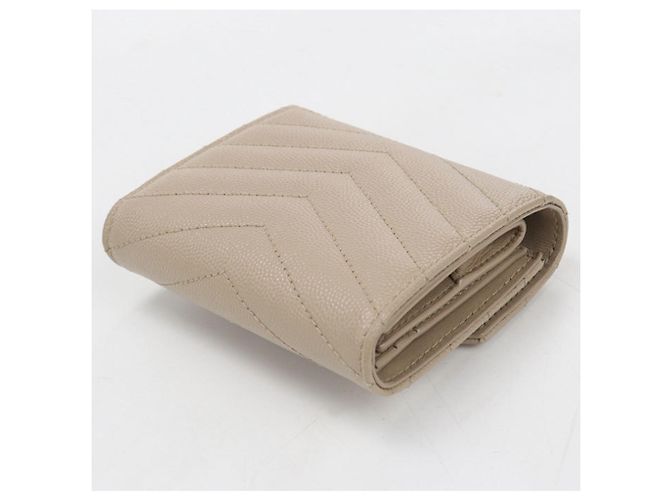 Autre Marque Cartera tri-fold Saint Laurent Beige - vista 2