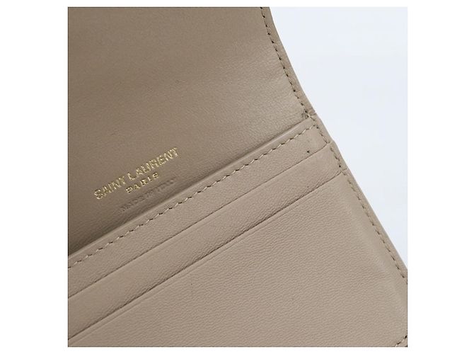 Autre Marque Cartera tri-fold Saint Laurent Beige - vista 7