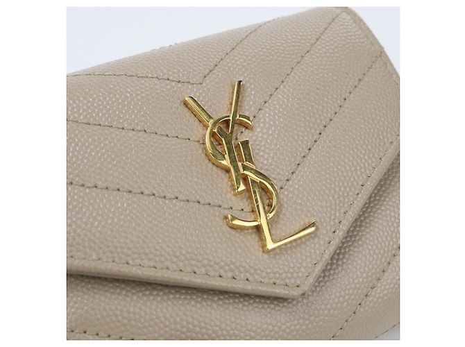 Autre Marque Cartera tri-fold Saint Laurent Beige - vista 8