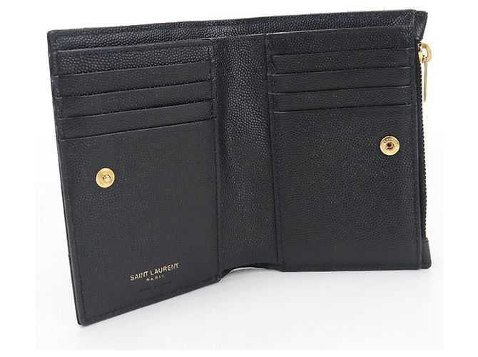 Autre Marque Cartera bi-fold Saint Laurent de piel de becerro negra Negro - vista 3