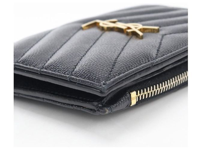 Autre Marque Cartera bi-fold Saint Laurent de piel de becerro negra Negro - vista 7
