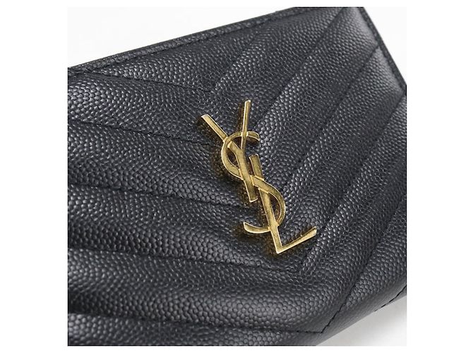Autre Marque Cartera bi-fold Saint Laurent de piel de becerro negra Negro - vista 8