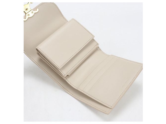 Céline Carteira Tri-fold Celine em Bege - vista 3