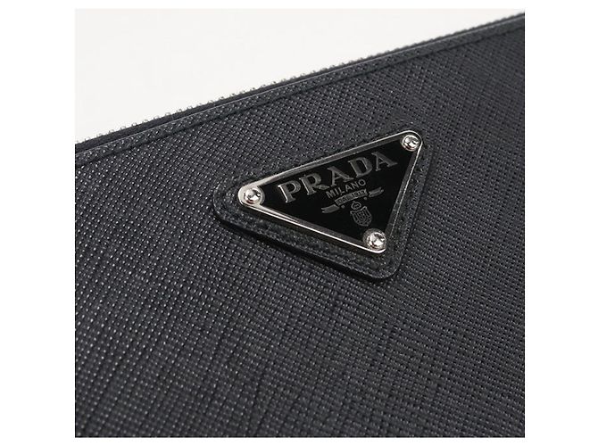 Pochette Prada en cuir Saffiano Noir - vue 8