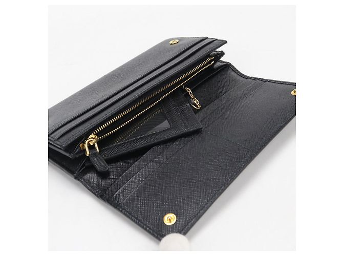 Portefeuille long Prada à rabat Noir - vue 3