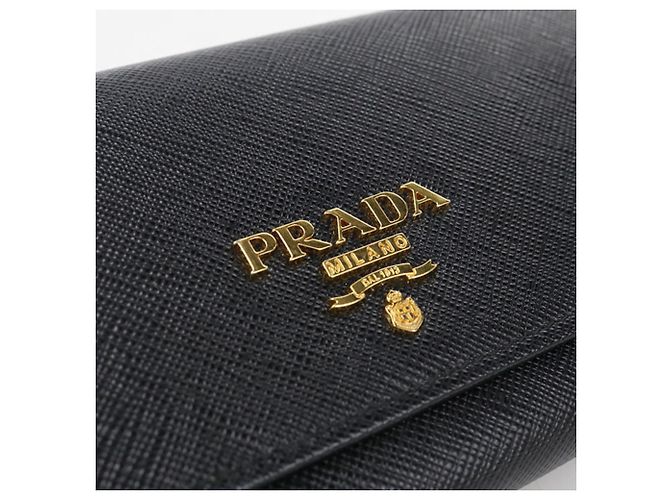 Portefeuille long Prada à rabat Noir - vue 4