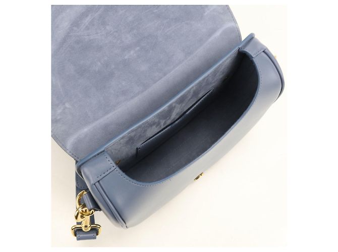 Borsa a tracolla Christian Dior in vitello blu - vista 3