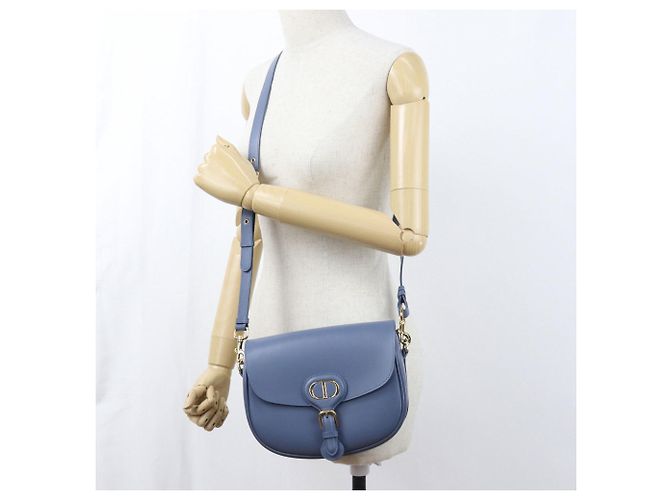 Borsa a tracolla Christian Dior in vitello blu - vista 8