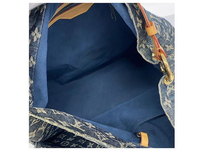 Louis Vuitton Monogram Denim Daily GM Schultertasche Blau - Ansicht 4