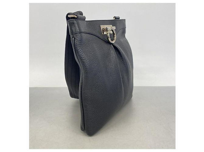 Borsa a tracolla in pelle Gancini Salvatore Ferragamo Nero - vista 2