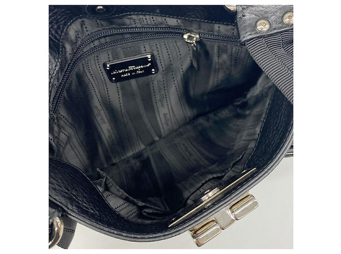 Borsa a tracolla in pelle Gancini Salvatore Ferragamo Nero - vista 4