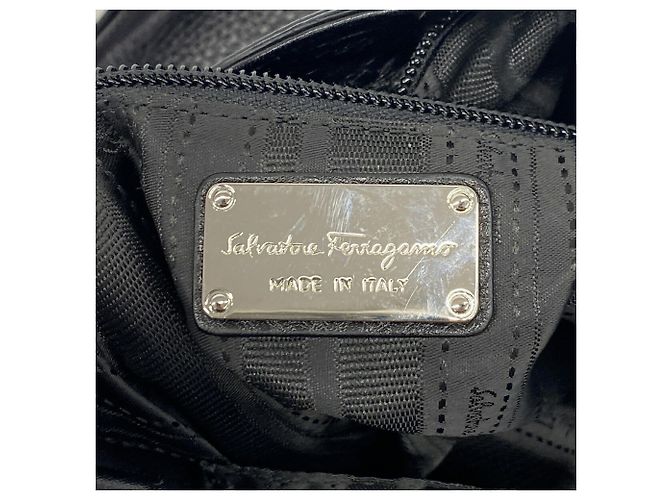 Borsa a tracolla in pelle Gancini Salvatore Ferragamo Nero - vista 5