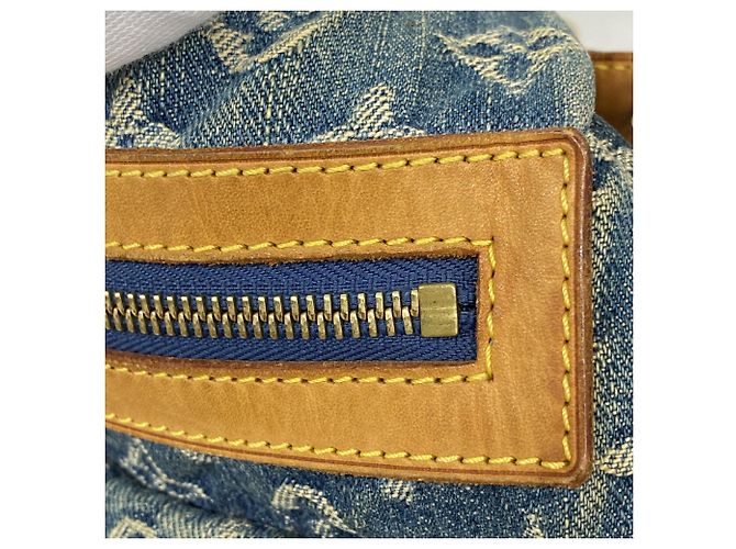 Twist Louis Vuitton Monogram Denim Baggy PM Schultertasche Blau - Ansicht 7