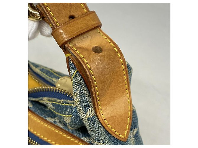 Twist Louis Vuitton Monogram Denim Baggy PM Schultertasche Blau - Ansicht 9