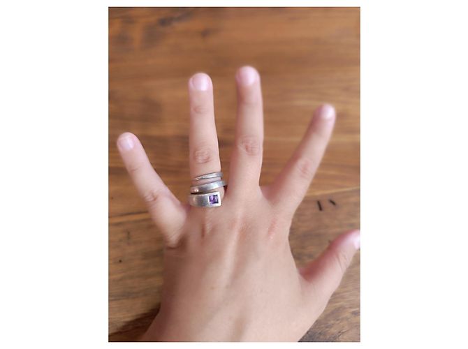 Anello Gucci in argento a spirale con pietra viola Porpora - vista 2