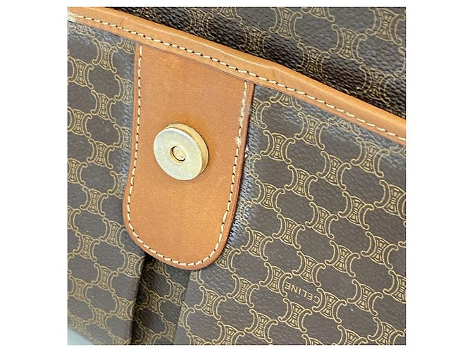 Céline Celine Macadam Shoulder Bag Brown - view 10