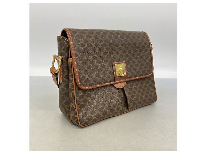 Céline Celine Macadam Shoulder Bag Brown - view 2