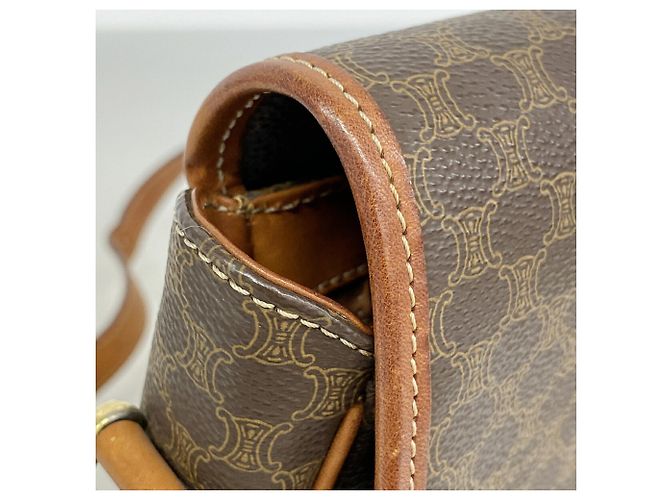 Céline Celine Macadam Shoulder Bag Brown - view 7