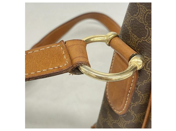 Céline Celine Macadam Shoulder Bag Brown - view 9