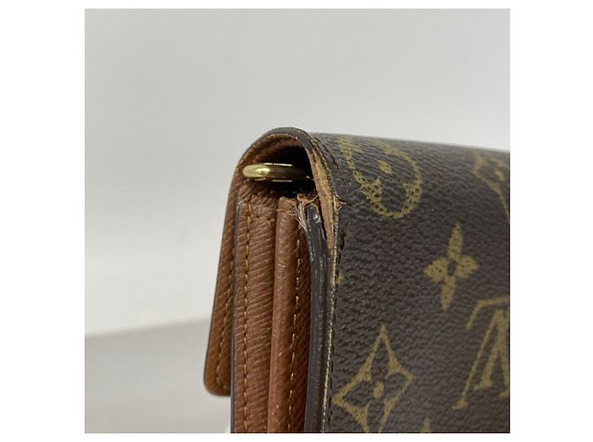 Louis Vuitton Monogram Pochette Portemonnaie Credit Long Wallet Marrone - vista 5