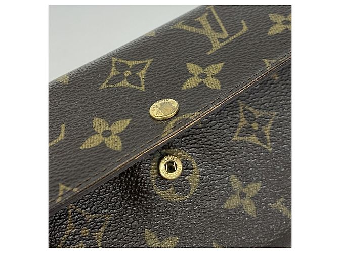Louis Vuitton Monogram Pochette Portemonnaie Credit Long Wallet Marrone - vista 7