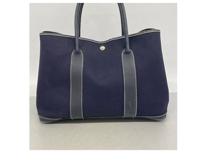 Hermès Borsa Tote Hermes Garden PM Blu navy - vista 12