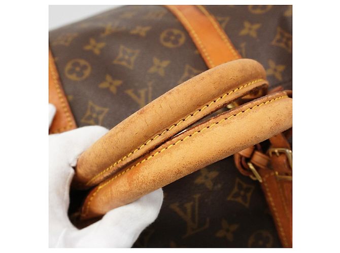 Louis Vuitton Monogram Keepall Bandoulière 55 Marrone - vista 12