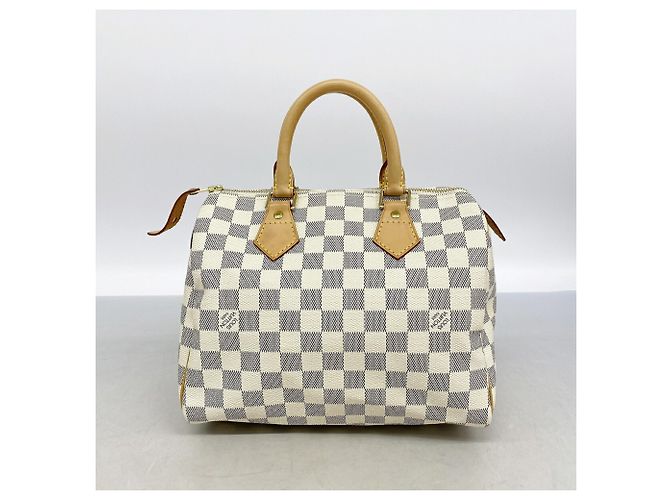 Borsa Louis Vuitton Damier Azur Speedy 25 Bianco - vista 10
