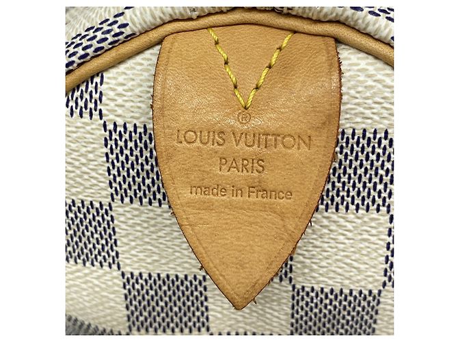 Borsa Louis Vuitton Damier Azur Speedy 25 Bianco - vista 5