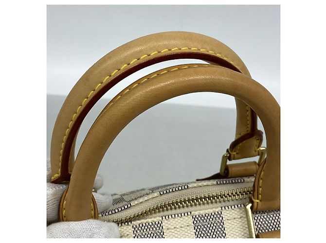 Borsa Louis Vuitton Damier Azur Speedy 25 Bianco - vista 8