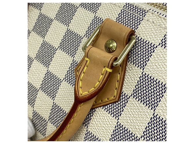 Borsa Louis Vuitton Damier Azur Speedy 25 Bianco - vista 9