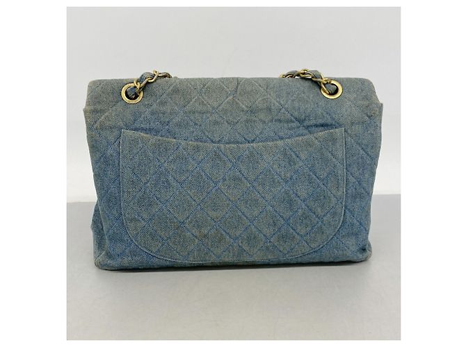 Bolso de hombro Chanel de denim azul - vista 11
